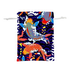 Koi Fish Traditional Japanese Art Lightweight Drawstring Pouch (l) by Perong