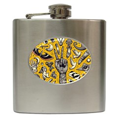 Yellow Template Design Hip Flask (6 Oz) by Perong