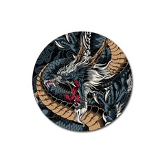 Dragon Snake Legend Japanese Mythology Magnet 3  (round) by Perong