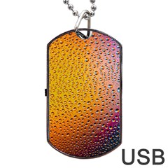 Rain Water Raindrops Droplets Dog Tag Usb Flash (two Sides)