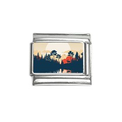 Summer Lake Forest Sunset Deer Water Italian Charm (9mm) by Grandong