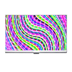 Neon Trippy Swirls Twirls Design Business Card Holder