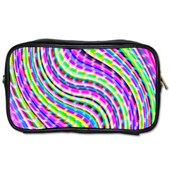 Neon Trippy Swirls Twirls Design Toiletries Bag (two Sides)