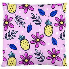 Flowers Petals Pineapples Fruit Standard Premium Plush Fleece Cushion Case (one Side)