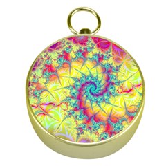 Fractal Spiral Abstract Background Vortex Yellow Gold Compasses