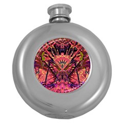 Trippy Garland Round Hip Flask (5 Oz) by MRNStudios