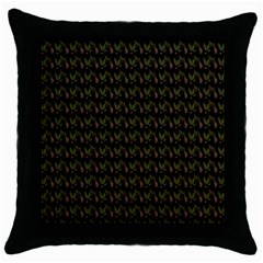 Fern Pattern 2 Black Throw Pillow Case (black)