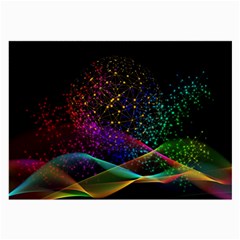 Particles Waves Line Multicoloured Large Glasses Cloth (2 Sides) by Proyonanggan