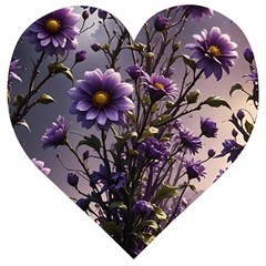 Flower Bloom Blossom Nature Flora Wooden Puzzle Heart by Apenda