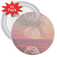 Moon Phase, Cloud, Clouds, Moon, Pastel 3  Buttons (10 Pack)  by kyorashop23