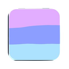 Pastel Colour, Blue, Lilac, Orange, Pastel, Pink, Romance Square Metal Box (black) by kyorashop23