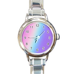 Pastel Rainbow, Color Round Italian Charm Watch