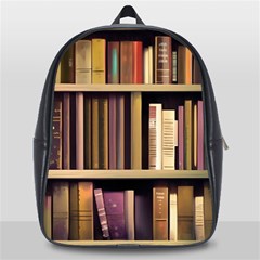 Books Bookshelves Office Fantasy Background Artwork Book Cover Apothecary Book Nook Literature Libra School Bag (large) by Posterlux