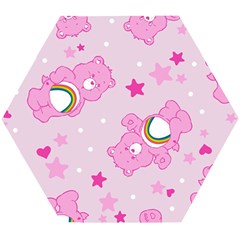 Cheer Bear Pink, Care, Care Bears, Cartoon Wooden Puzzle Hexagon