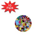 Sticker Art, Brand, Cartoon 1  Mini Buttons (10 pack)  Front