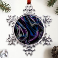 Multicolored Abstract Dynamic Shapes Print Metal Large Snowflake Ornament by dflcprintsclothing