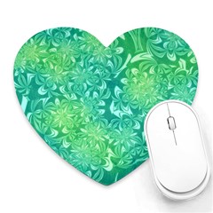 Retro Flower Pattern Design Batik Heart Mousepad