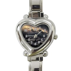 Stellar Dreamscape (ai&human) Heart Italian Charm Watch by dflcprintsclothing