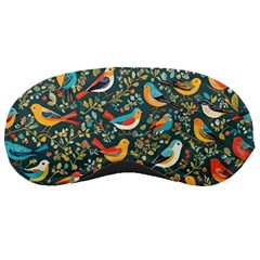 Birds Pattern Flowers Whimsical Sleep Mask by Salmanaz77