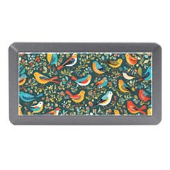 Birds Pattern Flowers Whimsical Memory Card Reader (mini) by Salmanaz77