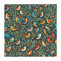 Birds Pattern Flowers Whimsical Medium Glasses Cloth by Salmanaz77