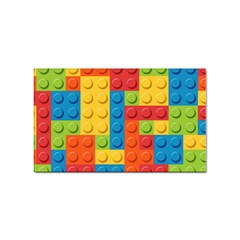 Lego Bricks, Colorful Dots Background Sticker (rectangular)