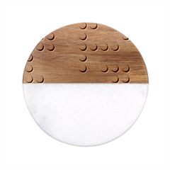 Lego Bricks, Colorful Dots Background Classic Marble Wood Coaster (round)  by kyorashop23