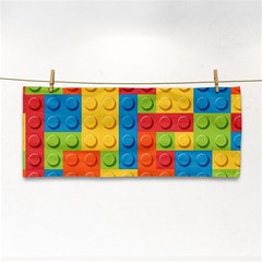 Lego Bricks, Colorful Dots Background Hand Towel