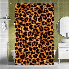 Leopard Skin Texture Macro, Brown Shower Curtain 48  X 72  (small)  by kyorashop23