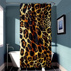 Leopard Skin Texture, Macro, Brown Shower Curtain 36  X 72  (stall)  by kyorashop23