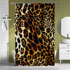 Leopard Skin Texture, Macro, Brown Shower Curtain 48  X 72  (small)  by kyorashop23