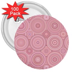 Pink Retro Texture With Circles, Retro Circles Background, 3  Buttons (100 Pack) 