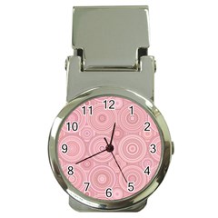 Pink Retro Texture With Circles, Retro Circles Background, Money Clip Watches