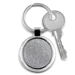 Silver Glitter Texture, Light Creative Background Key Chain (round) by kyorashop23