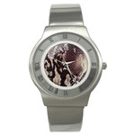 Snake Skin, Reptile Skin, Snake Skin Textures, Brown Snake Stainless Steel Watch Front