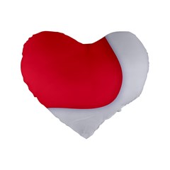 White Red Ripples Standard 16  Premium Flano Heart Shape Cushions