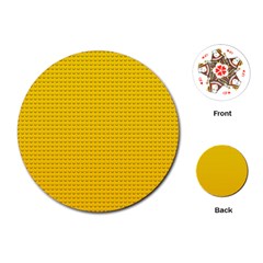 Yellow Lego Texture, Macro, Yellow Dots Background Playing Cards Single Design (round) by kyorashop23