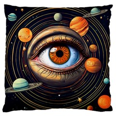 Eye Of The Universe (ai) Large Cushion Case (two Sides) by dflcprintsclothing