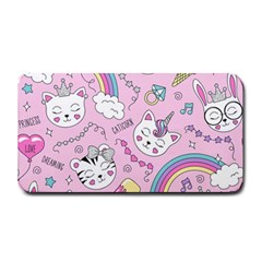 Beautiful Cute Animals Pattern Pink Medium Bar Mat by Grandong