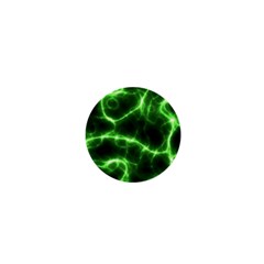 Lightning Electricity Pattern Green 1  Mini Buttons