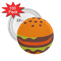 Hamburger 2 25  Buttons (100 Pack)  by anzea