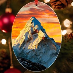 Himalaya Nature Mountain Uv Print Acrylic Ornament Oval by Bedest