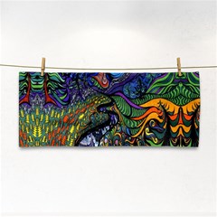 Psychedelic Digital Art Artwork Landscape Colorful Hand Towel