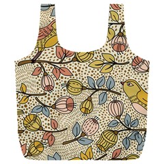 Seamless Pattern With Flower Bird Full Print Recycle Bag (xxxl)