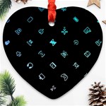 Noice, Dark, Gamer, Games, Gaming, Logo Heart Ornament (Two Sides) Front