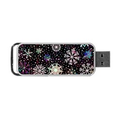 Shiny Winter Snowflake Abstract Christmas Cold Crystal December Portable Usb Flash (two Sides) by Bedest