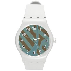 Earthbound Geometry Print Round Plastic Sport Watch (m) by dflcprintsclothing