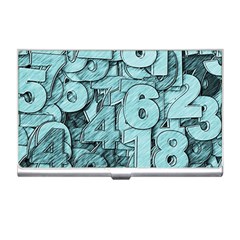 Blue Digits Background, Artwork, Numbers Business Card Holder