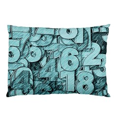 Blue Digits Background, Artwork, Numbers Pillow Case