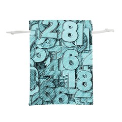 Blue Digits Background, Artwork, Numbers Lightweight Drawstring Pouch (l) by kyorashop23